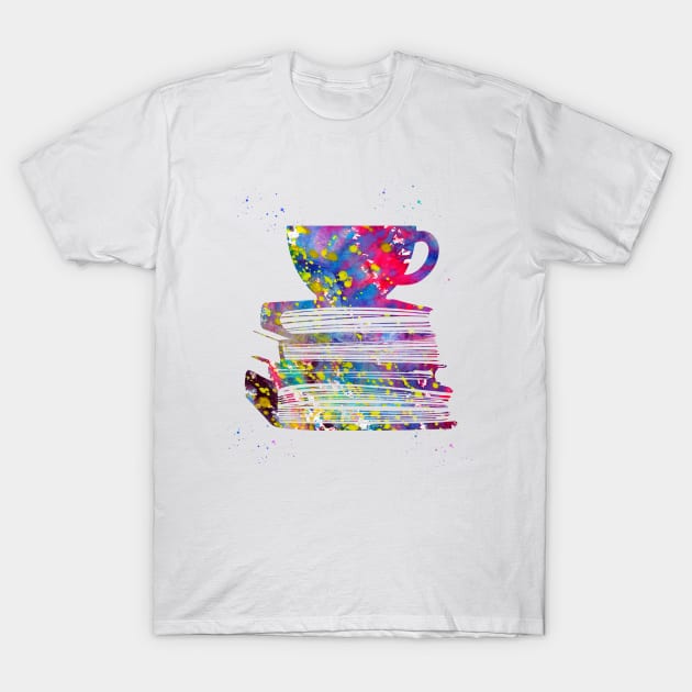 Cup of Tea with Books T-Shirt by erzebeth